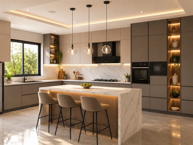 Kitchen and bathroom interior design by Buildtect in Delhi NCR, view 3