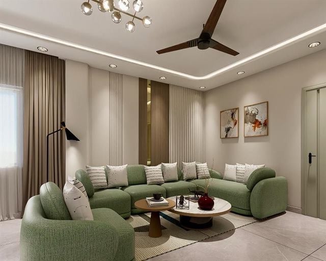 Living room interior design by Buildtect in Delhi NCR, view 3