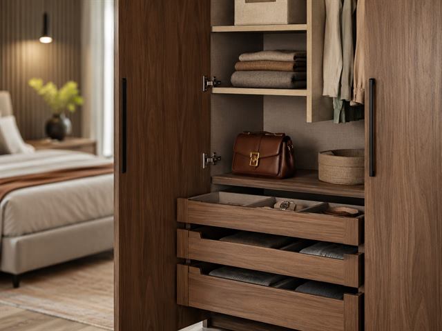 Modular wardrobe interior design by Buildtect in Delhi NCR, view 2