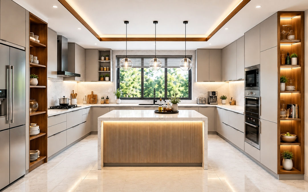 U-Shaped Kitchen by Buildtect in Delhi NCR